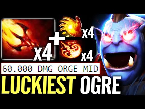 🔥 100% LUCKIEST Ogre Magi MID Ever — x4 Dagon + Midas + Stun 60.000 DMG WTF Imba Dota 2 Pro