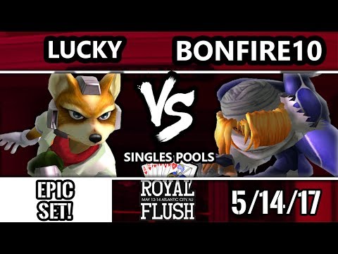 Royal Flush SSBM - Selfless | Lucky (Fox) Vs. Bonfire10 (Sheik) Smash Melee Tournament