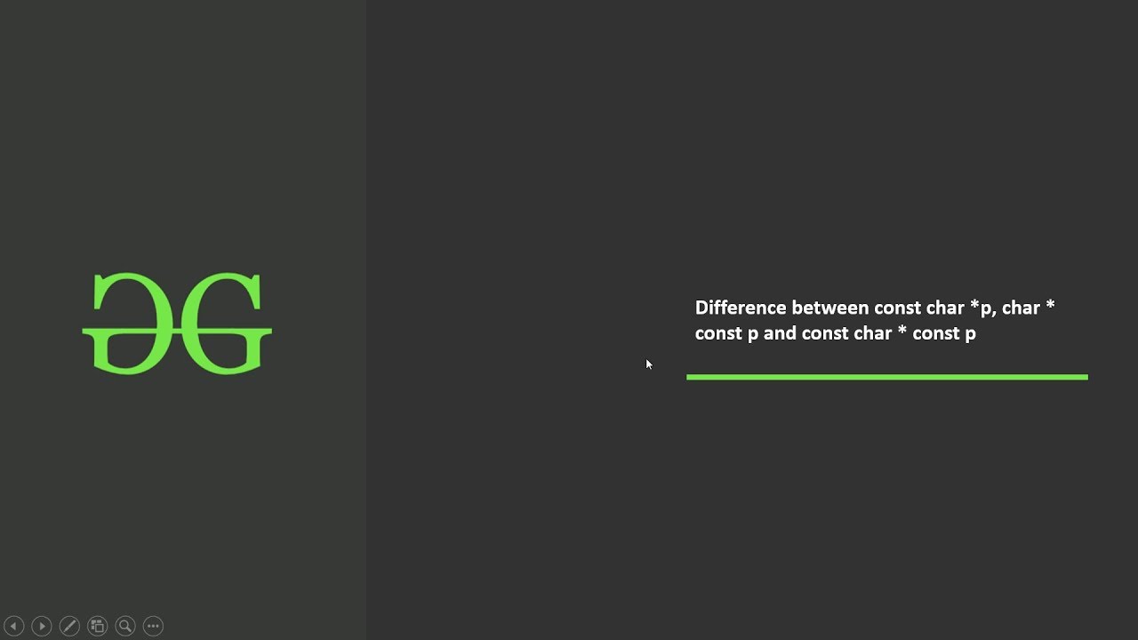 Difference between const char *p, char * const p and const char * const p | GeeksforGeeks