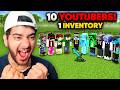 Minecraft But 10 YouTubers Share A Single Inventory