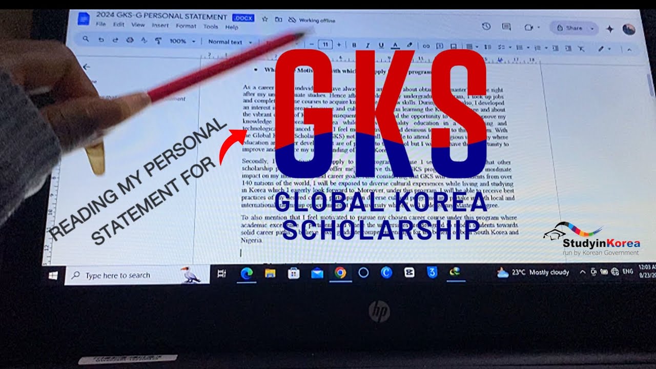 READING MY GKS PERSONAL STATEMENT
