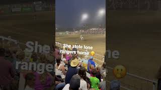 STOLE LONE RANGERS HORSE! #rodeo #barrel racing #cool #horse