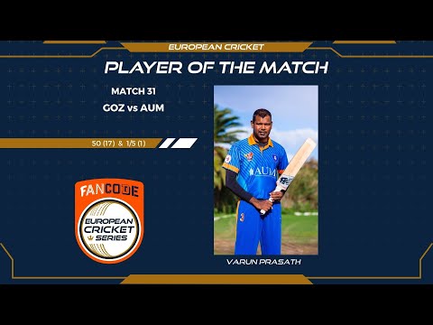 POTM: V.Prasath - GOZ vs AUM | Highlights | FanCode ECS Malta Encore Day 8 | Malta 2021