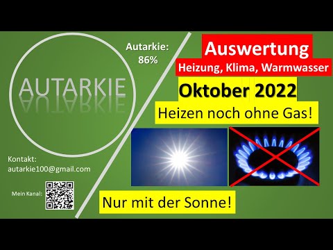 BILANZ Klima, Warmwasser, Heizung - Oktober 2022 - Das Wetter hilft extrem! - Autarkie - Folge 197