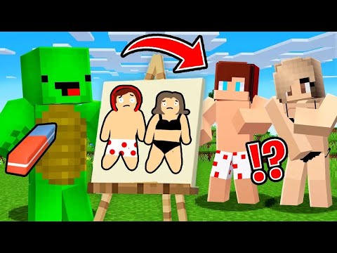 Mikey Use DRAWING MOD for PRANK on JJ and GIRL Pants in Minecraft! - Maizen