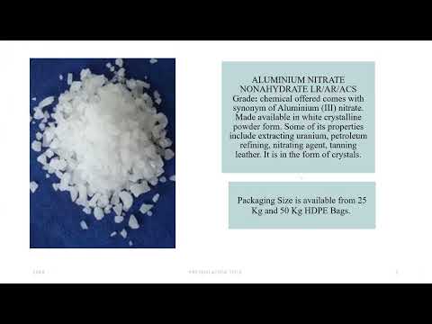 Aluminium Nitrate Nonahydrate LR/AR/ACS Grade