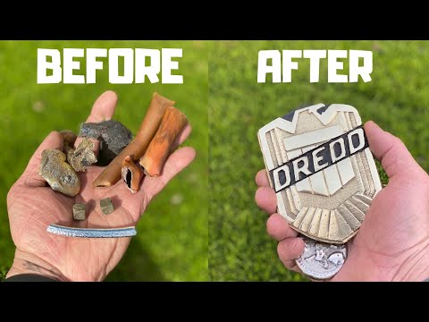 German Silver From Scrap - Triple Alloy - Trash To Treasure - ASMR Metal Melting - Dredd Badge Cast