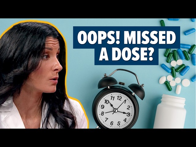 Thumbnail for video titled: What To Do if You Miss a Dose of Medication | Ask the Pharmacist with Dr. Shannon Yarosz