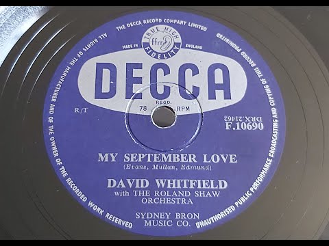 David Whitfield 'My September Love' 1956 78 rpm