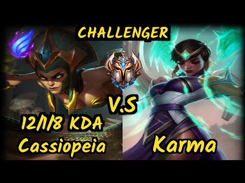 Evrot (CASSIOPEIA) vs KARMA - 12/1/8 KDA MID CHALLENGER GAMEPLAY - BR