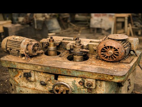 “Extreme Restoration Forgotten Twin Motor Woodworking Machine”