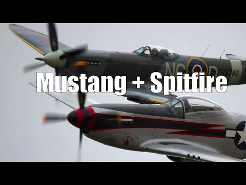 Prop Power! WW2 Warbirds P-51D Mustang And Spitfire Mk XVI Full Airshow  - SweAF 2022