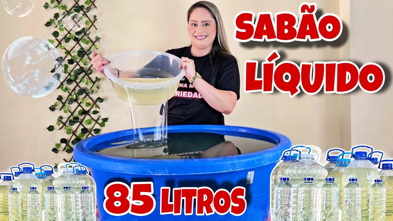 RECEITA GRANDE DE SABÃO LÍQUIDO CASEIRO LIMPA TUDO : 85 LITROS DE PURA ECONÔMIA COM QUALIDADE