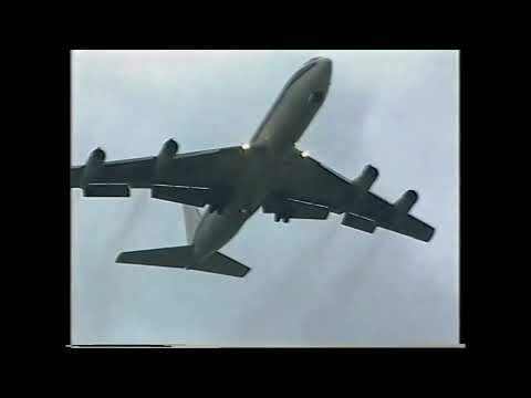 extended but silent footage , Boeing 707 emergency landing Ostend 1997