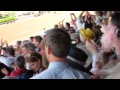 At Belmont Racetrack, watching American Pharoah win the Triple Crown (June 2015)