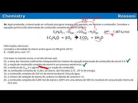UFSC 2018-1 Q34 - Combustão do etanol