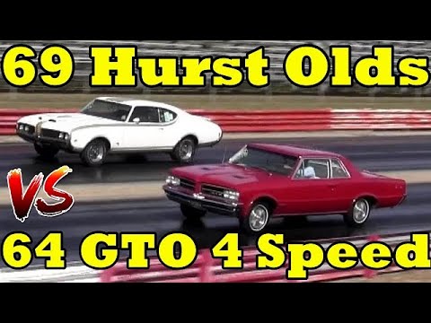 Which is FASTER !! 64 GTO Tri-Power or 69 Hurst Olds - 1/4 Mile DRAG RACE - RoadTestTV