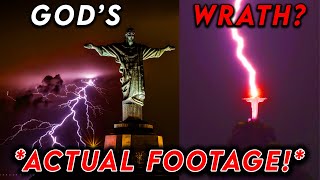 Lightning Strikes the Statue of Jesus in Brazil *ACTUAL VIDEO FOOTAGE*