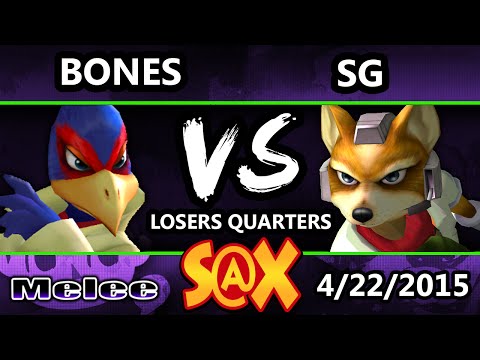 S@X - SG (Fox) Vs. Bones (Falco) SSBM Losers Quarters - Smash Melee