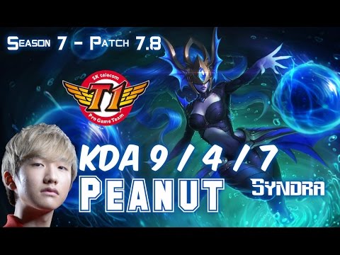SKT T1 Peanut SYNDRA vs LUCIAN Mid - Patch 7.8 KR Ranked
