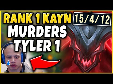 RANK 1 KAYN WORLD DESTROYS TYLER1 IN CHALLENGER (ABSOLUTE STOMP) - League of Legends
