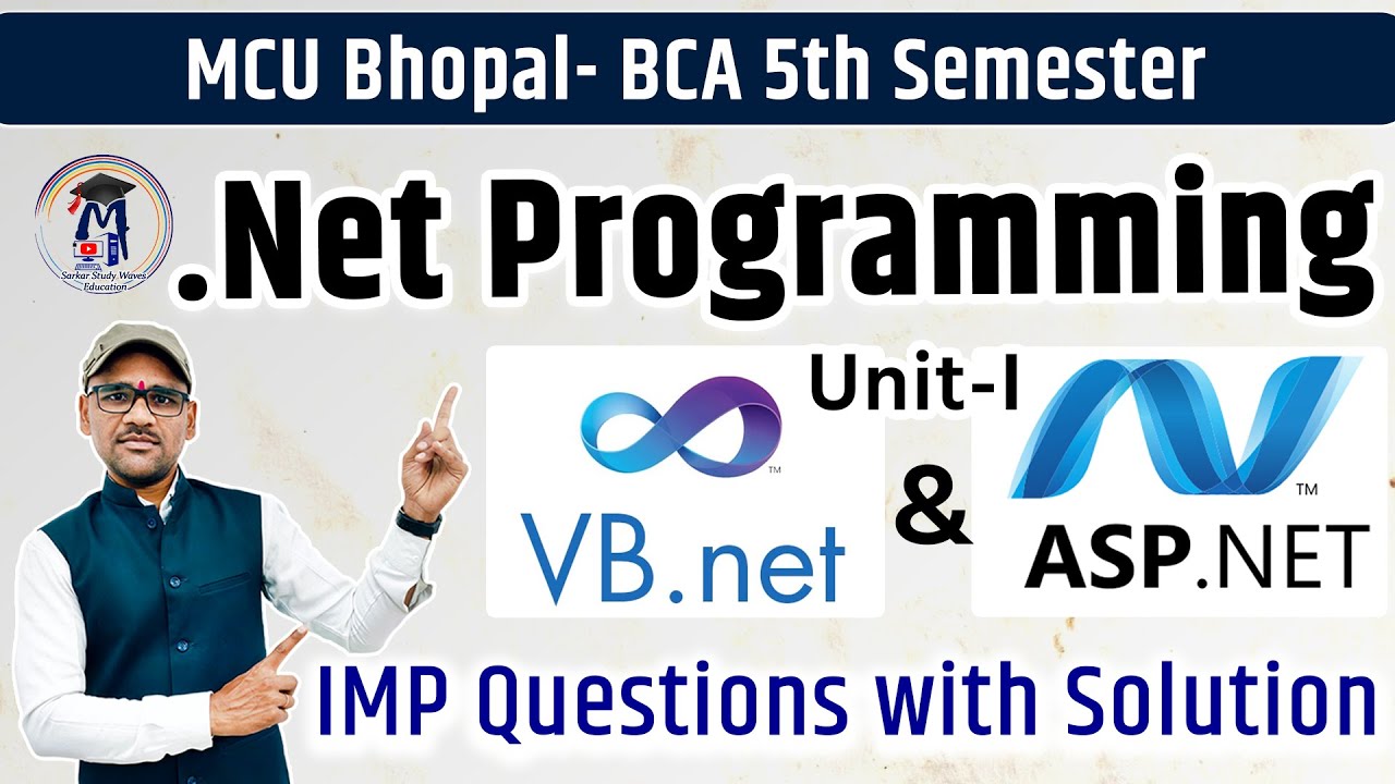 BCA 5th Dot NET (VB.NET & ASP.NET) Unit-1 IMP Questions with Solutions #dotnet