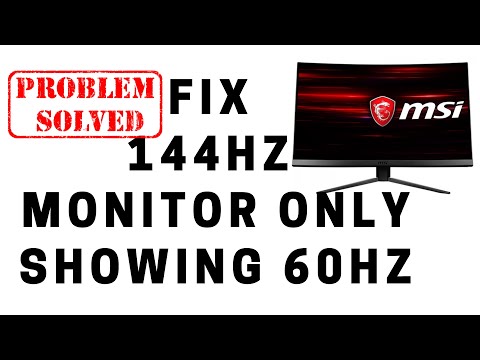Fix 144hz Monitor Only Showing 60hz
