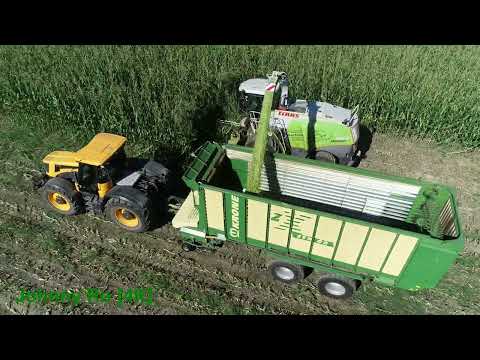 Maishäckseln Teil 3 mit LU Krumm und Claas Jaguar 960, 10 Reihen Maisgebiss, Claas, JCB, Krone [4K]