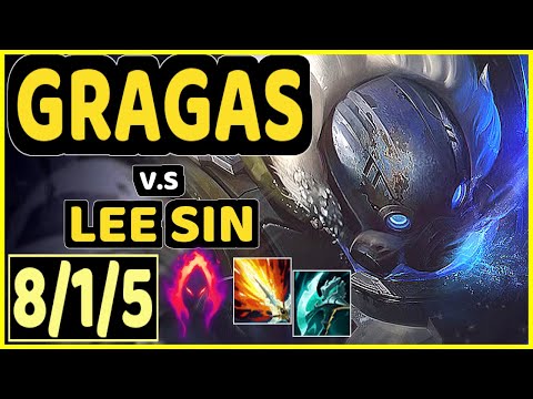 HARU (GRAGAS) vs LEE SIN - 8/1/5 KDA JUNGLE CHALLENGER GAMEPLAY - KR