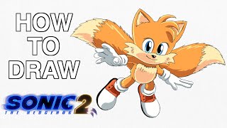 How to DRAW TAILS from Sonic The Hedgehog - Sonic 2 Movie