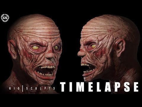Zombie Sculpt Timelapse - 3D Sculpt Timelapse Blender, Zbrush, 3D Substance Painter, Photoshop.