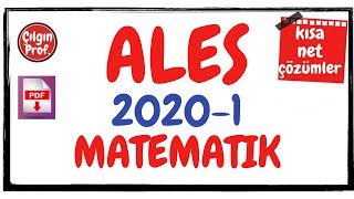 (2020/1) ALES Matematik Soru Çözümleri [+PDF] - ALES Matematik (16 Ağustos 2020)