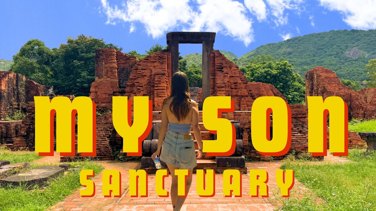 A duo delves into the mysteries of My Son Sanctuary, marveling at its detailed architecture.