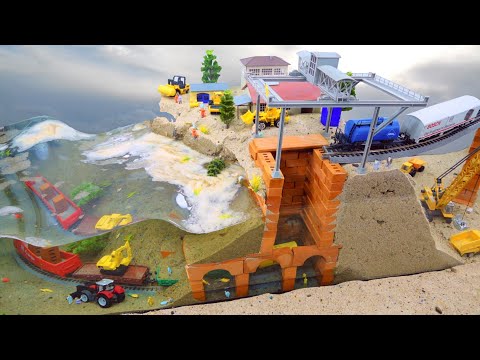 Dam Breach Experiment - Secret Underground Railway - Tsunami And Flood Disaster vs Railroad Diorama