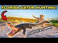 My FIRST Time ALLIGATOR Hunting Spot N Stalk Catch Clean Cook