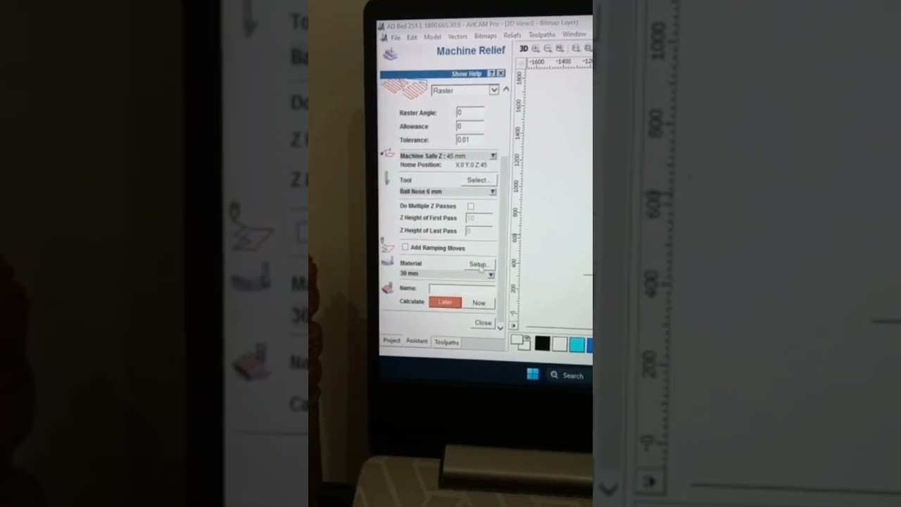creating 3d toolpath in artcam #woodworking #cnc #wood
