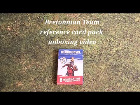 Warhammer: Blood Bowl: Bretonnian Team reference card pack unboxing video