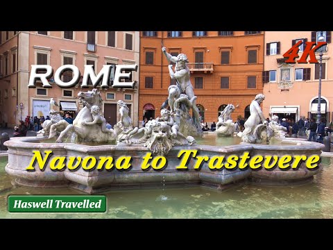 Streets of Rome: Piazza Navona, Campo de Fiori, Trastevere - Italy 4K