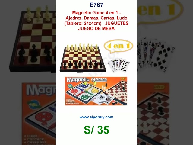 Vídeo relacionado con JJPRIME - 4 Juegos de Mesa de Viajes clásicos, Divertidos y Divertidos - Damas y escaleras Ajedrez Ludo Mini Juego de Dados magnéticos Juego de Cajas Plegables