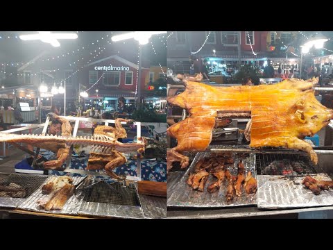 All street Foods then come Thai Grilled Crocodile l Also Pork Grill😆 at Street of Pattaya Thailand
