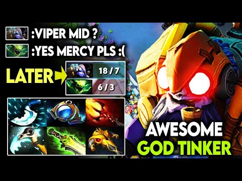 He Totally Destoryed Mid Viper - Crazy Aggressive Tomler God Tinker Unbelievable Plays Dota 2