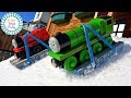 Thomas the Train Snow Races | Kids Toys Play Downhill Racing