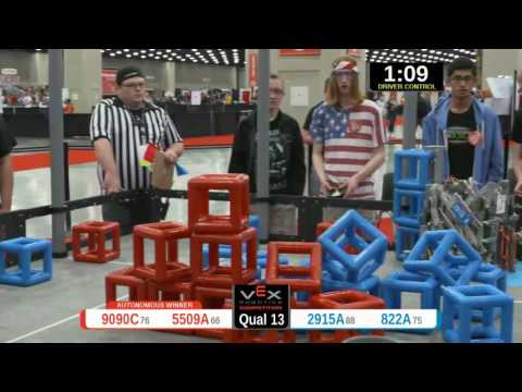 2015 VRC Sci Q13 - 9090C 5509A vs 2915A 822A - 89 to 57 - VEX Worlds 2015 - Science Division