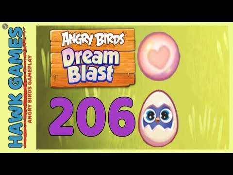 Angry Birds Dream Blast Level 206 Hard - Walkthrough, No Boosters