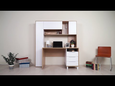 Миниатюра изображения товара Письменный стол Mobi Комфорт 12.95 (дуб сонома/белый PE шагрень)