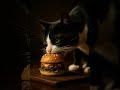 ASMR Tux The Cat Eats A CHEESEBURGER Loud Sniffing Chewing Aishorts Loopvideos