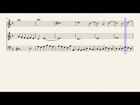 Three-Part Counterpoint and Imitation on D Harmonic Minor Scale