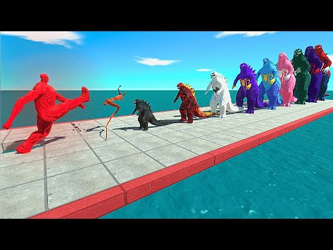 ALL Colossal Titan VS 10 Levels of SPIDER-MAN Godzilla Team - Animal Revolt Battle Simulator