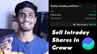 How to sell Intraday shares in groww app | Intraday Shares Sell Kare Groww App me