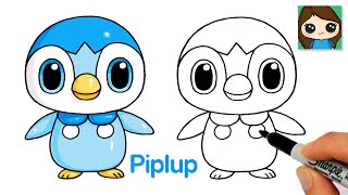 How to Draw Pokemon Easy | Piplup